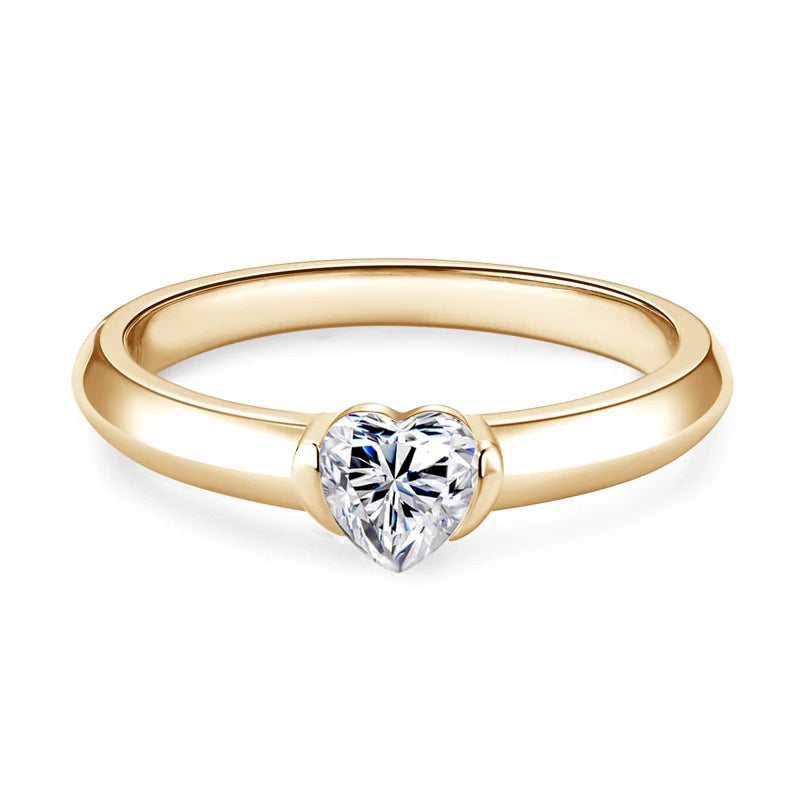 Moissanite Heart White Gold