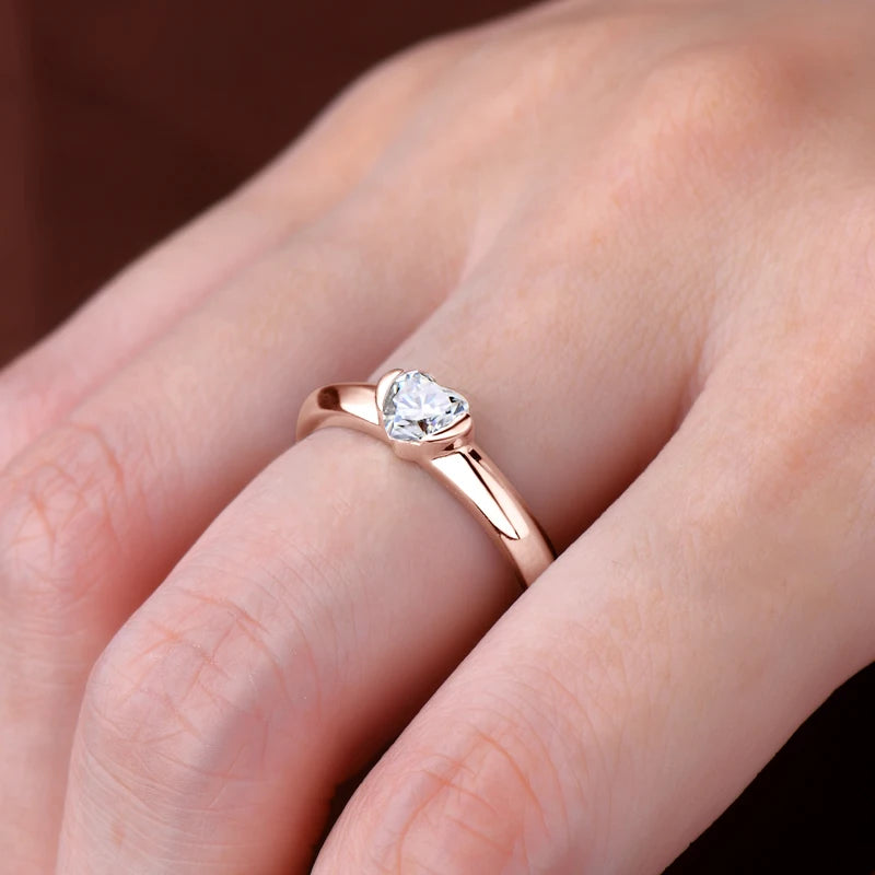 Moissanite Heart White Gold