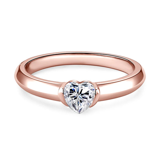 Moissanite Heart Rose Gold