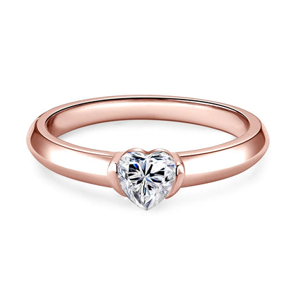 Moissanite Heart White Gold