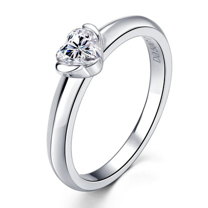 Moissanite Heart White Gold