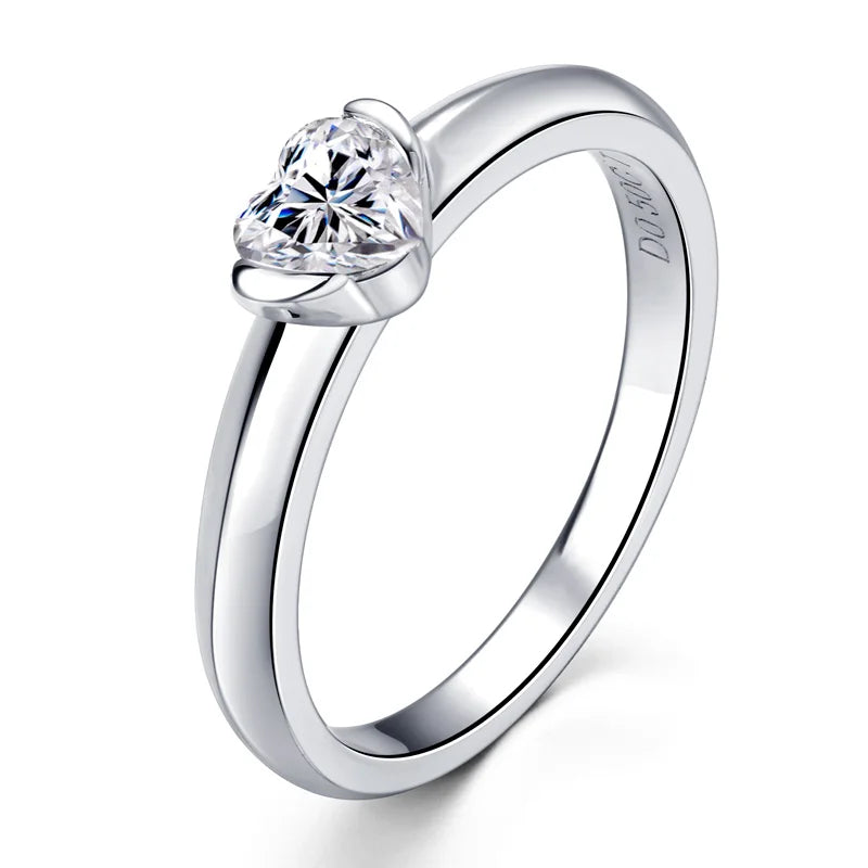 Moissanite Heart Rose Gold