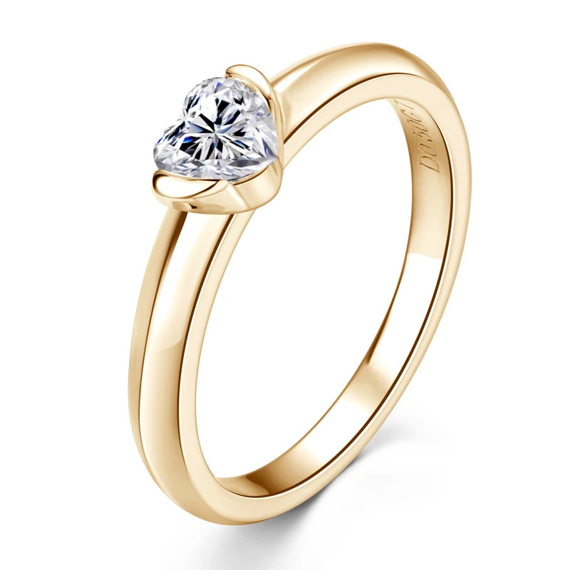 Moissanite Heart Rose Gold